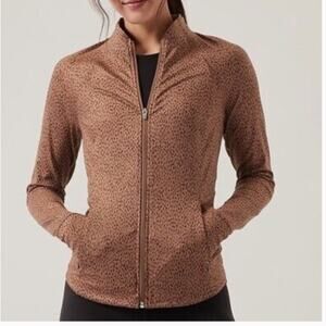 Athleta Salutation Leopard Cheetah Jacket Small